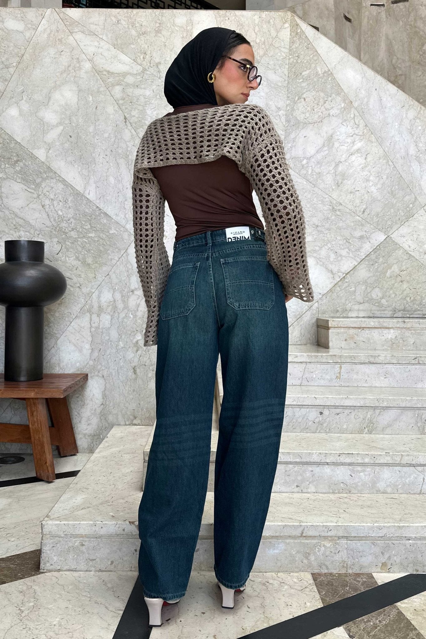 Skater - Flex Waist Deep Vintage Green Jeans Skater CIZARO - Cizaro Jeans