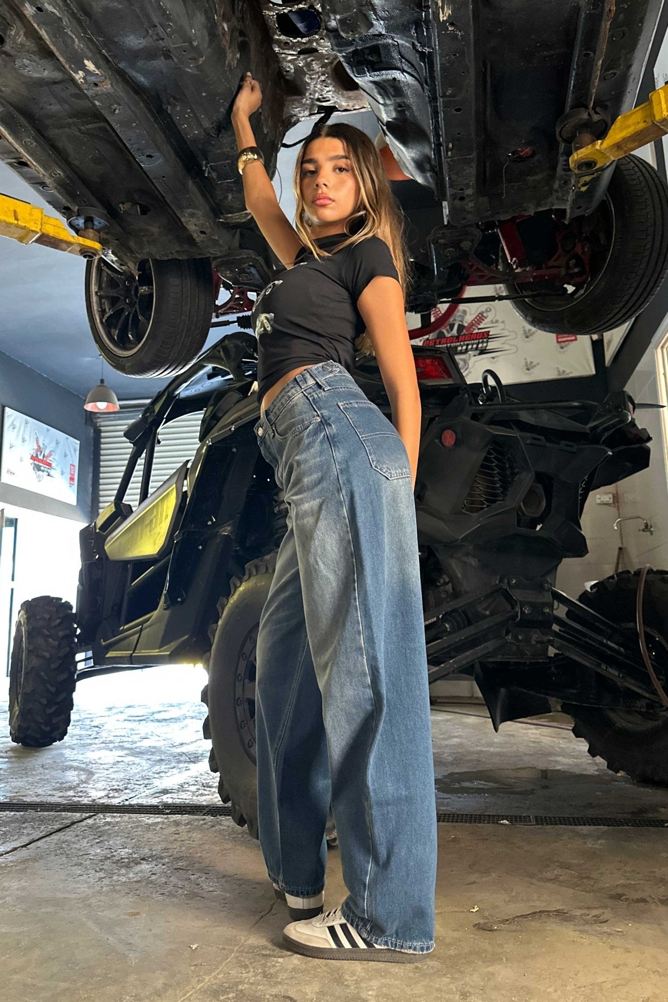 Flex Waist Barrel Fit - Mid Vintage blue Flare CIZARO - Cizaro Jeans