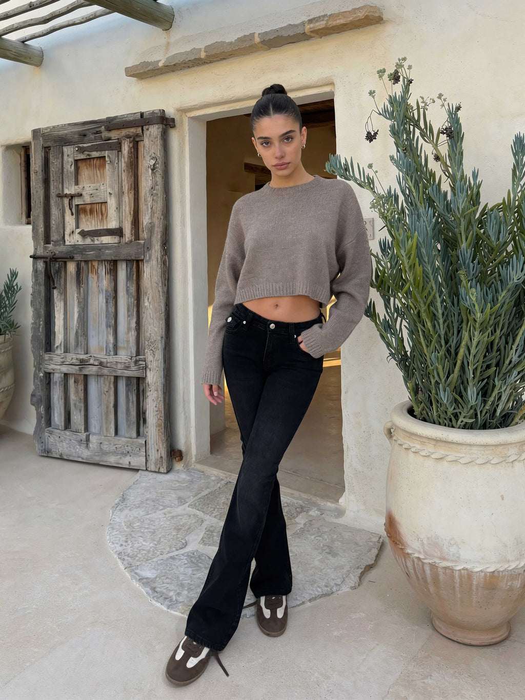 Flare Flap pocket , low waist washed Black jeans Flare CIZARO - Cizaro Jeans
