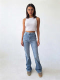 Flare – High-Waist Coastal Washed Blue Jeans Flare CIZARO - Cizaro Jeans