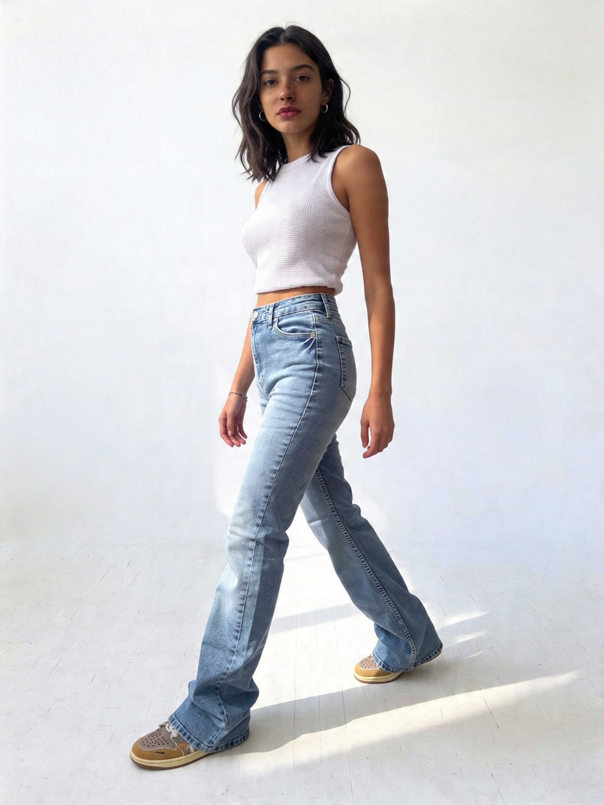 Flare – High-Waist Coastal Washed Blue Jeans Flare CIZARO - Cizaro Jeans