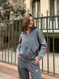 Hoodie – Relaxed Fit Washed Grey Zip-Up Hoodie CIZARO - Cizaro Jeans