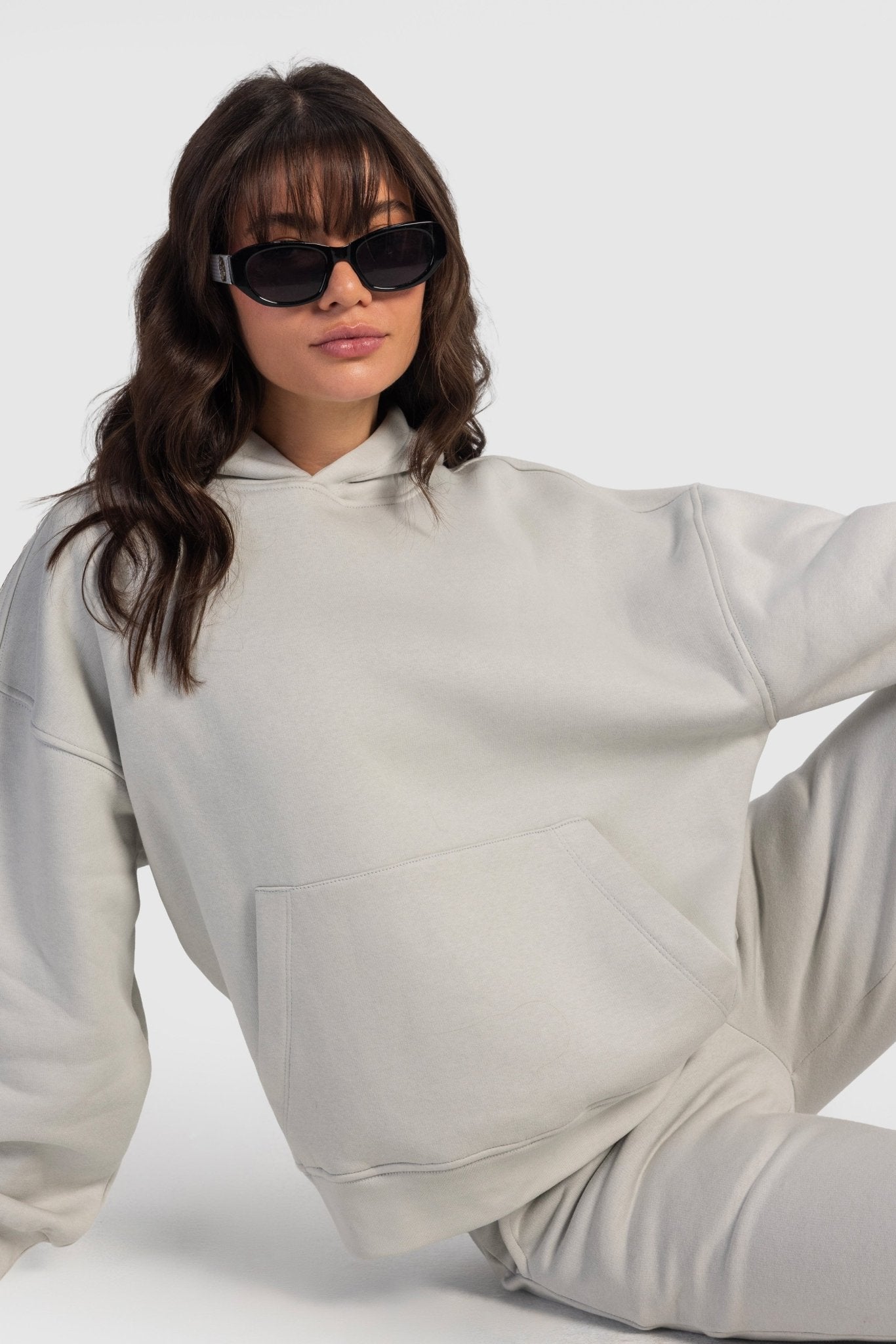 Oversized Hoodie – Light Grey Hoodie CIZARO - Cizaro Jeans