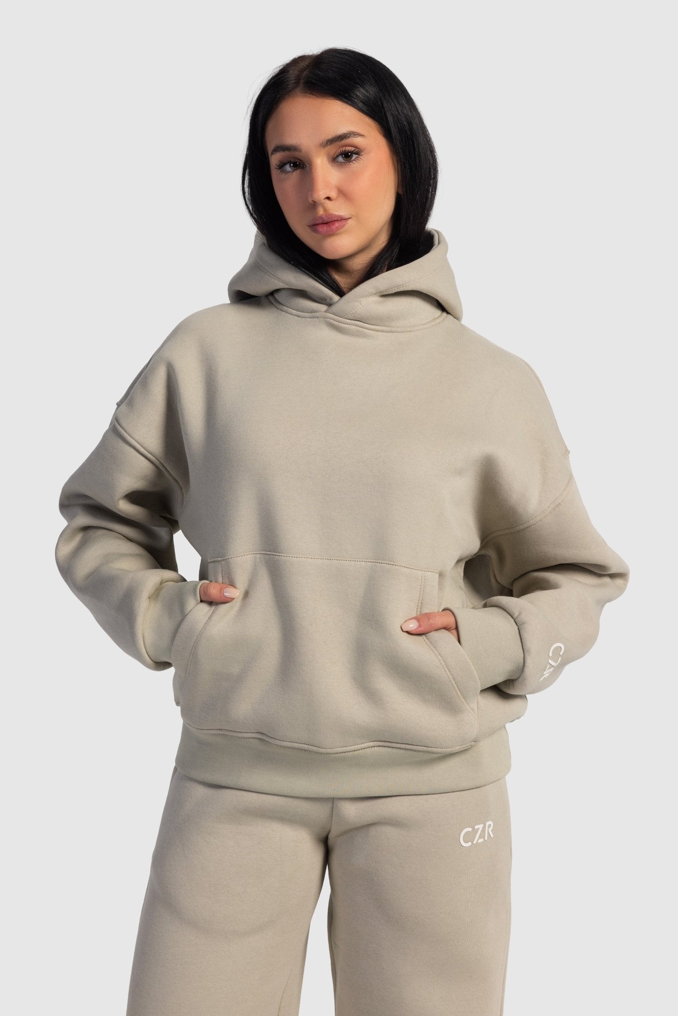 Oversized Hoodie – Ecru White Hoodie CIZARO - Cizaro Jeans