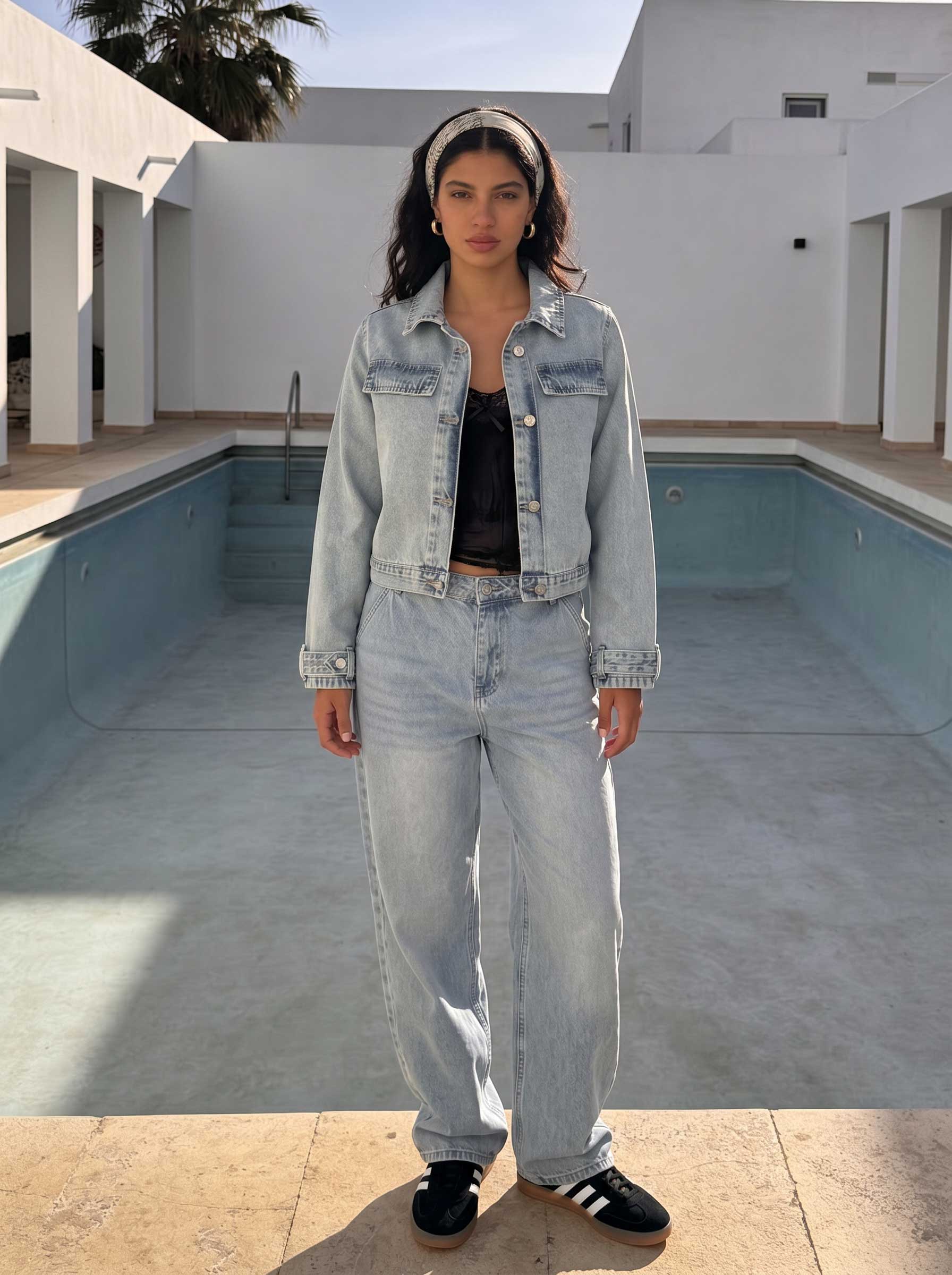 Denim Edge Cropped Jacket Croped jacket CIZARO - Cizaro Jeans