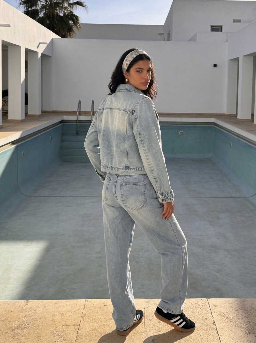 Denim Edge Cropped Jacket Croped jacket CIZARO - Cizaro Jeans