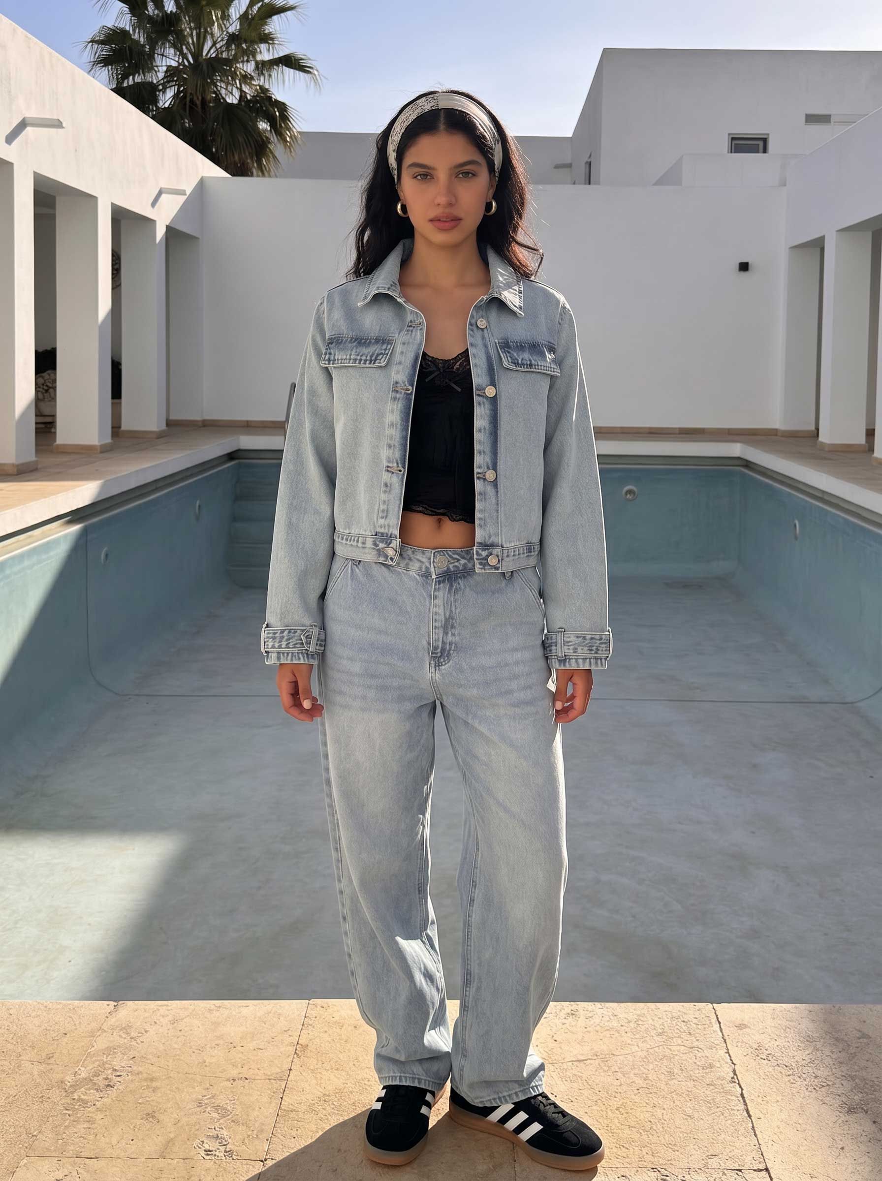 Denim Edge Cropped Jacket Croped jacket CIZARO - Cizaro Jeans
