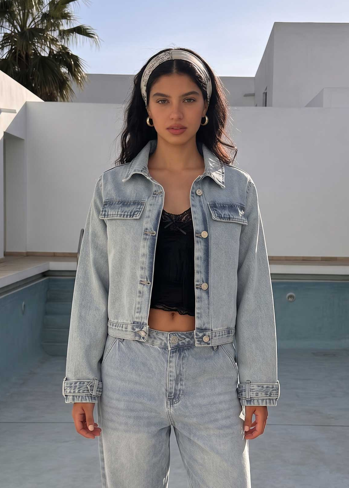 Denim Edge Cropped Jacket Croped jacket CIZARO - Cizaro Jeans