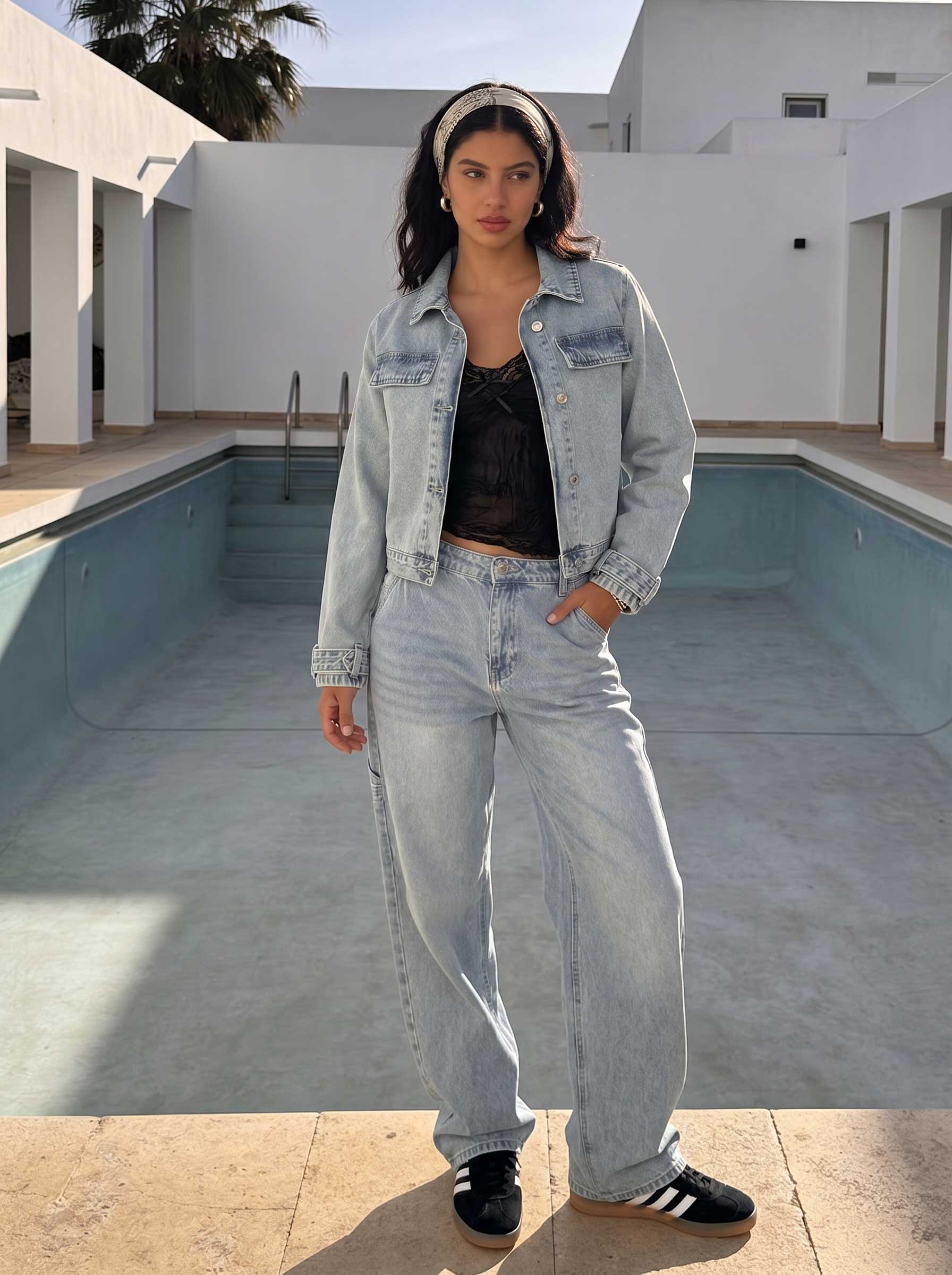 Denim Edge Cropped Jacket Croped jacket CIZARO - Cizaro Jeans