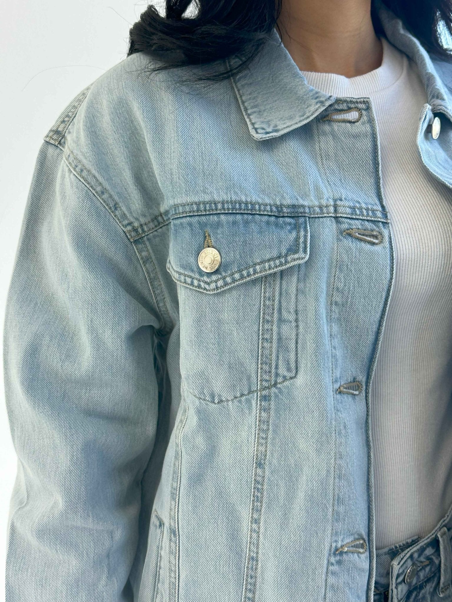 Denim Jacket - Light Blue Wash Straight Fit. Denim Jacket CIZARO - Cizaro Jeans