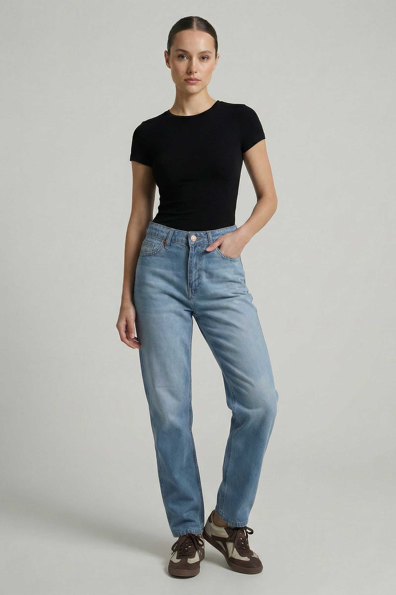 Mom Fit – High-Waist Bright Blue Jeans Mom fit CIZARO - Cizaro Jeans