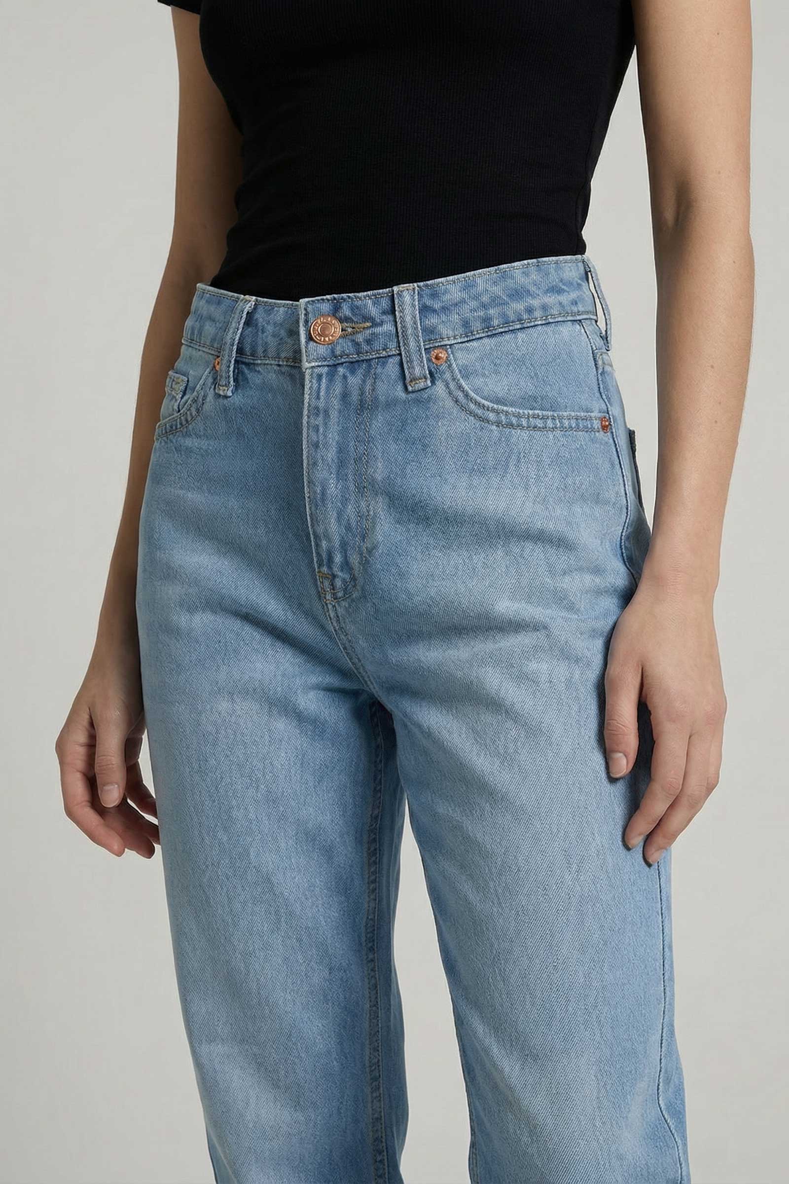 Mom Fit – High-Waist Bright Blue Jeans Mom fit CIZARO - Cizaro Jeans