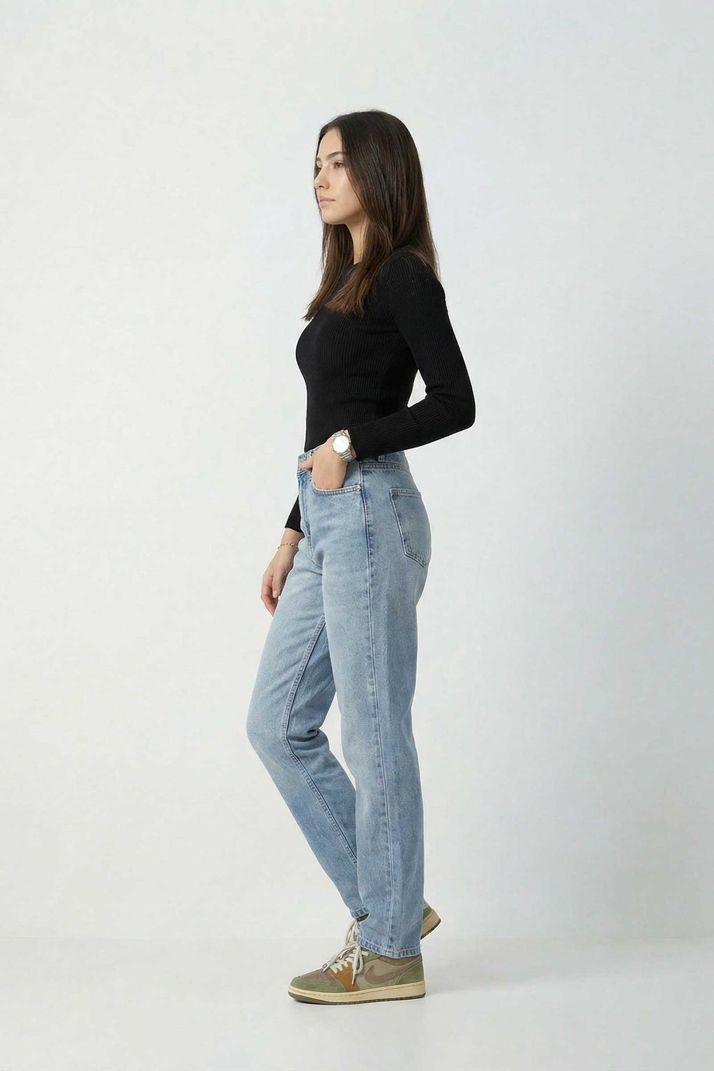 Mom Fit – High-Waist Light Vintage Blue Jeans Mom fit CIZARO - Cizaro Jeans