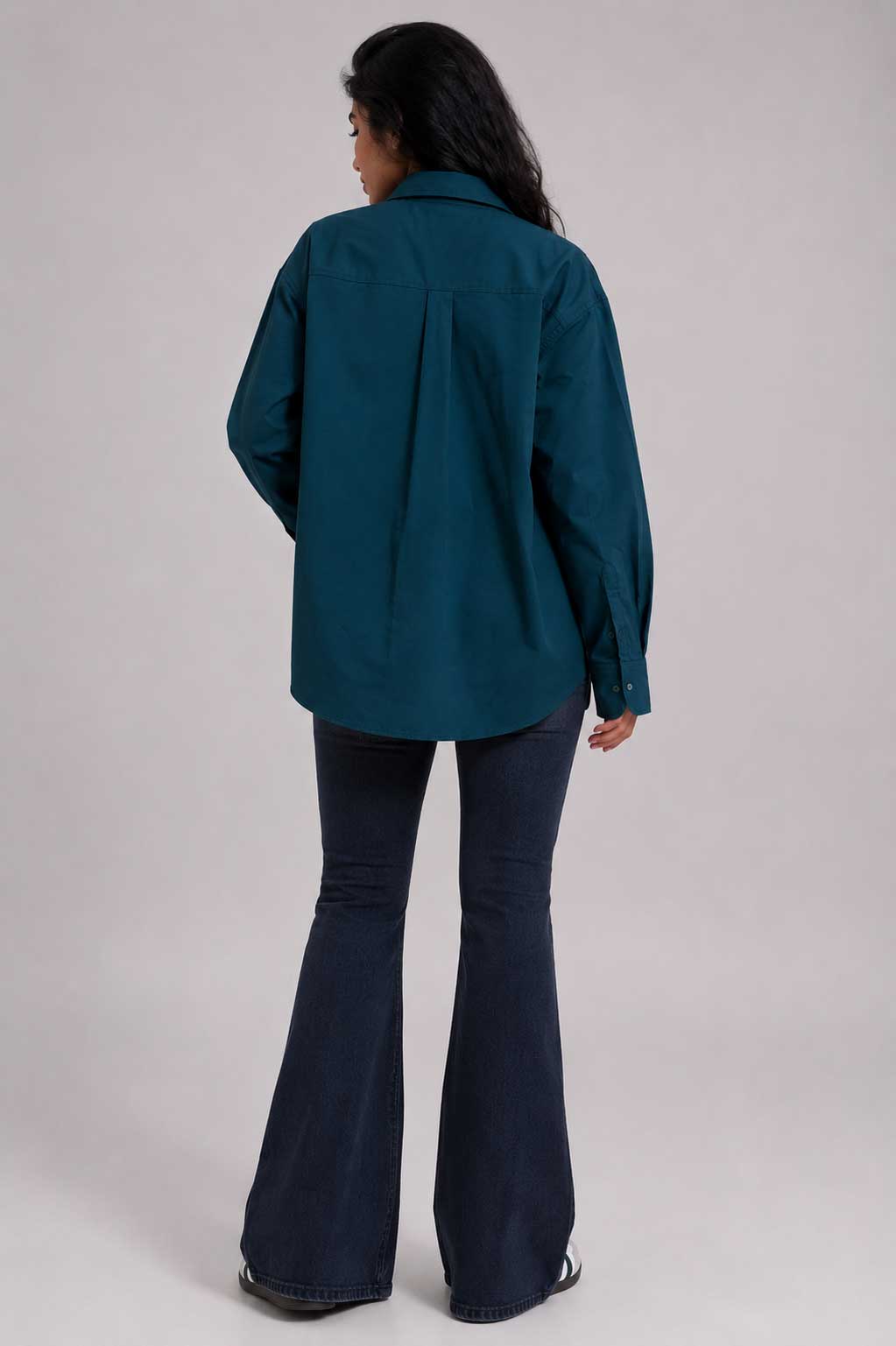 Oversized Poplin Shirt – Dark Teal