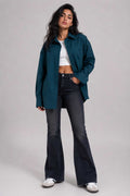 Oversized Poplin Shirt – Dark Teal Shirt CIZARO - Cizaro Jeans