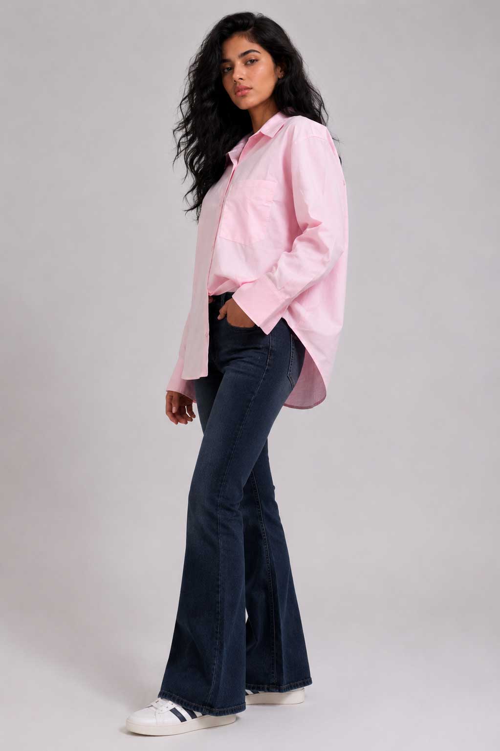 Oversized Poplin Shirt – Pink