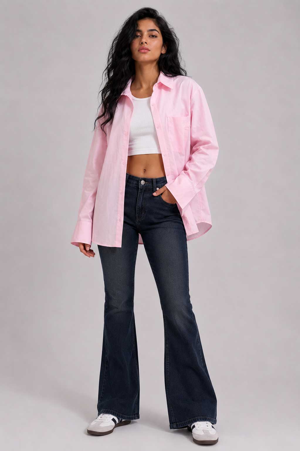 Oversized Poplin Shirt – Pink