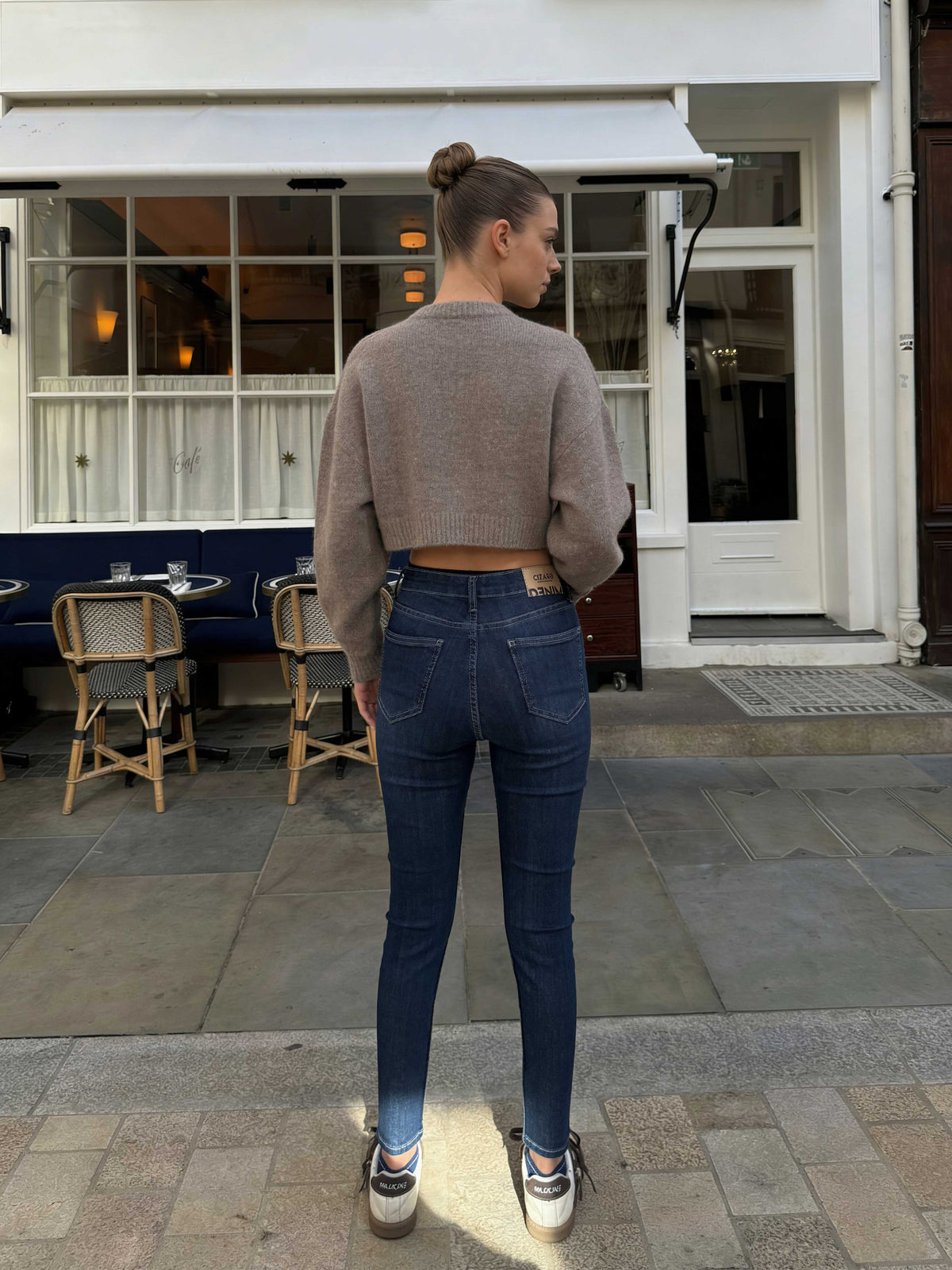 Skinny – High-Waist Dark Vintage Green Jeans Skinny CIZARO - Cizaro Jeans