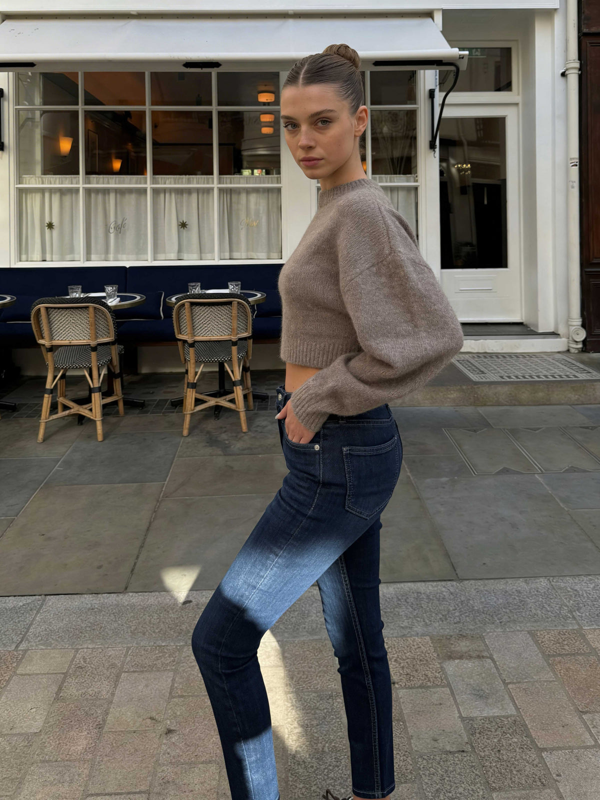 Skinny – High-Waist Dark Vintage Green Jeans Skinny CIZARO - Cizaro Jeans