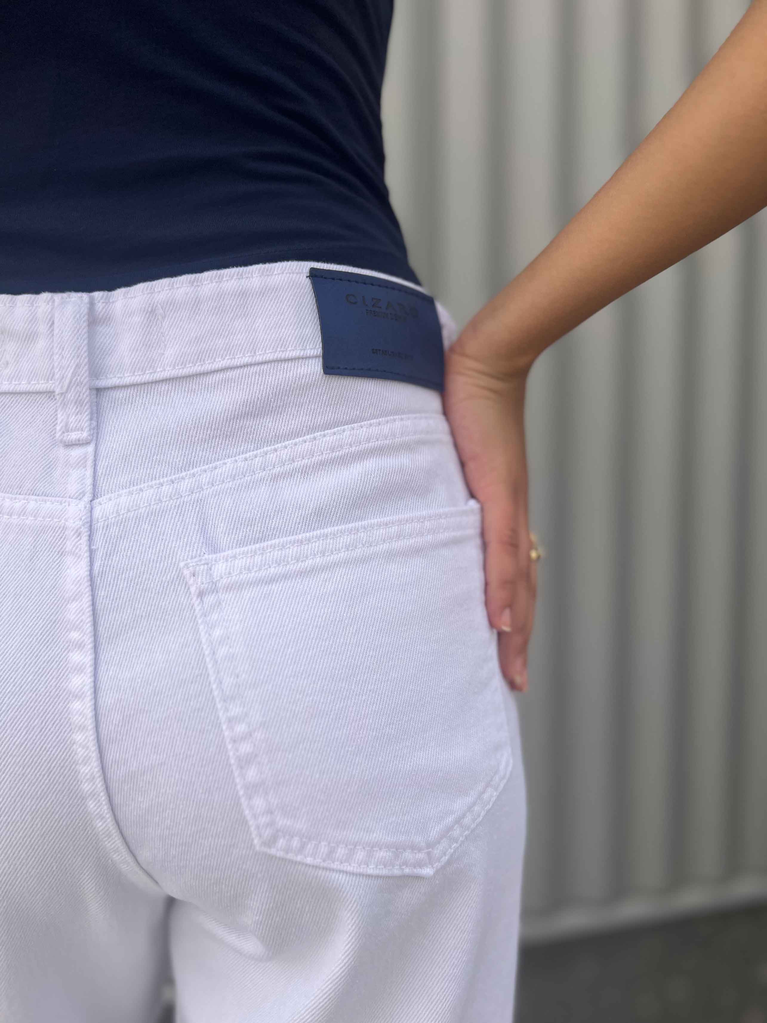 Straight - High Waist White. Straight CIZARO    - Cizaro Jeans