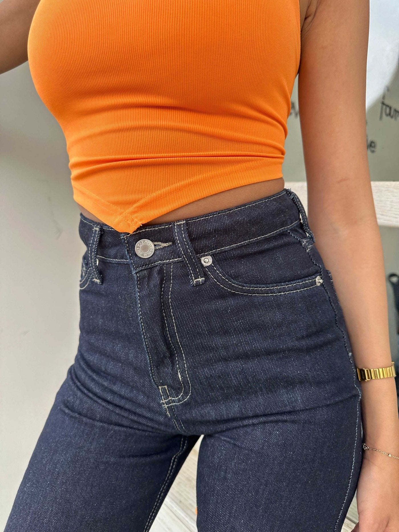 Straight-Leg | Mid Rise Raw Denim Wash Jeans Straight CIZARO - Cizaro Jeans