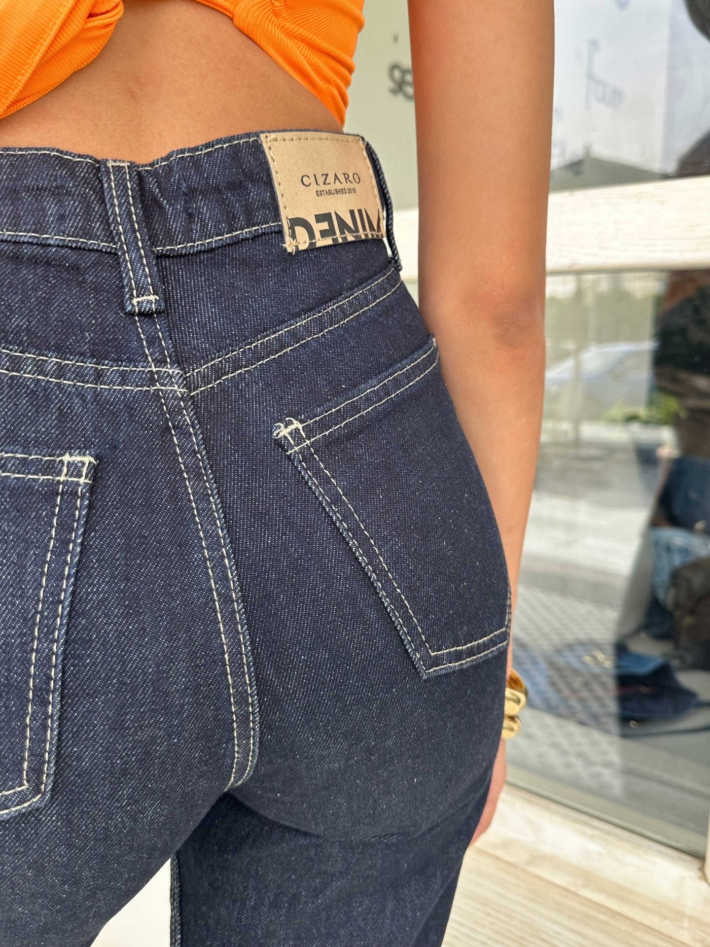 Straight-Leg | Mid Rise Raw Denim Wash Jeans Straight CIZARO - Cizaro Jeans