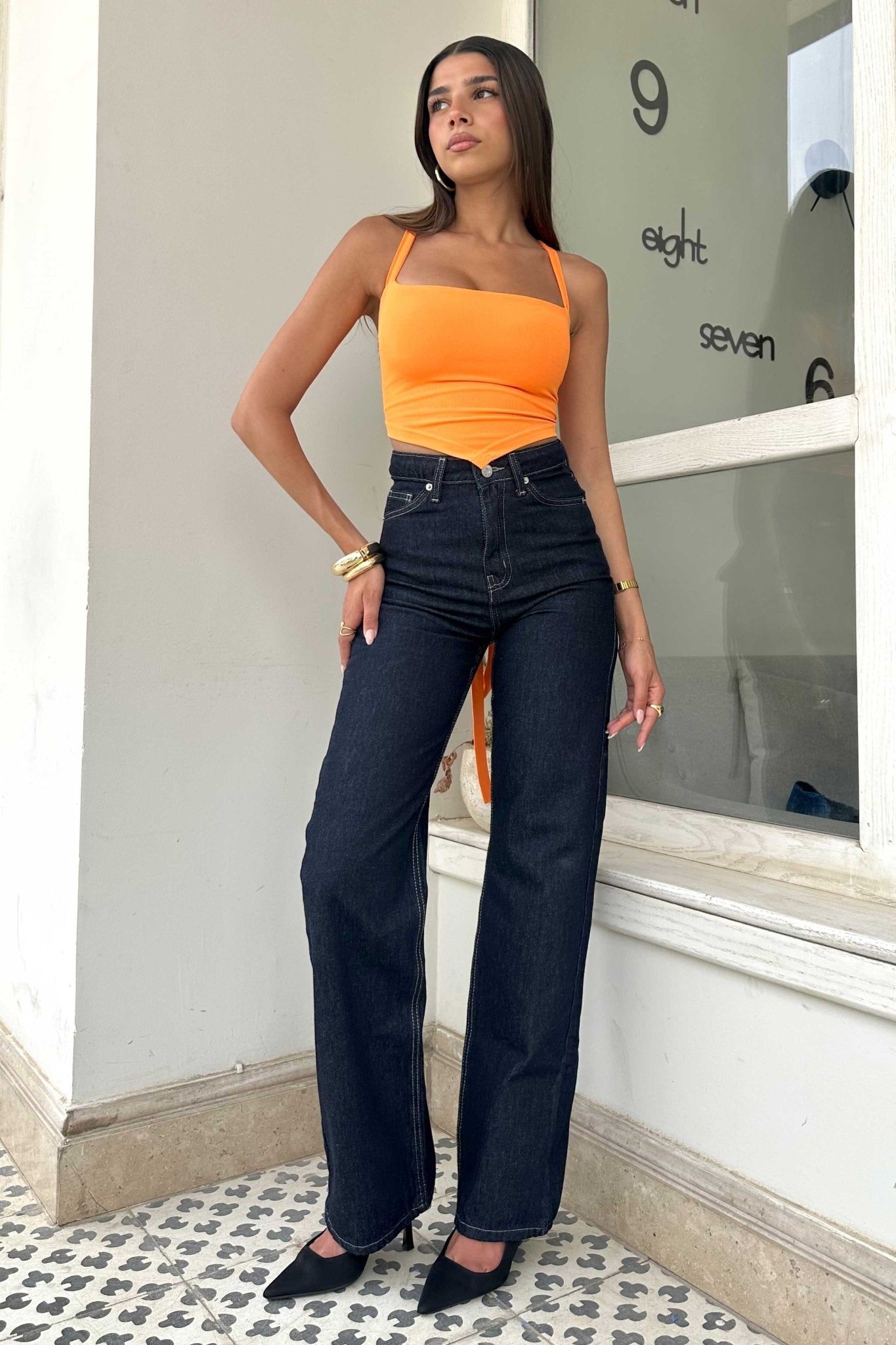 Straight-Leg | Mid Rise Raw Denim Wash Jeans Straight CIZARO - Cizaro Jeans