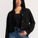 Cropped Suede Jacket – Black