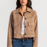 Cropped Suede Jacket – Sand