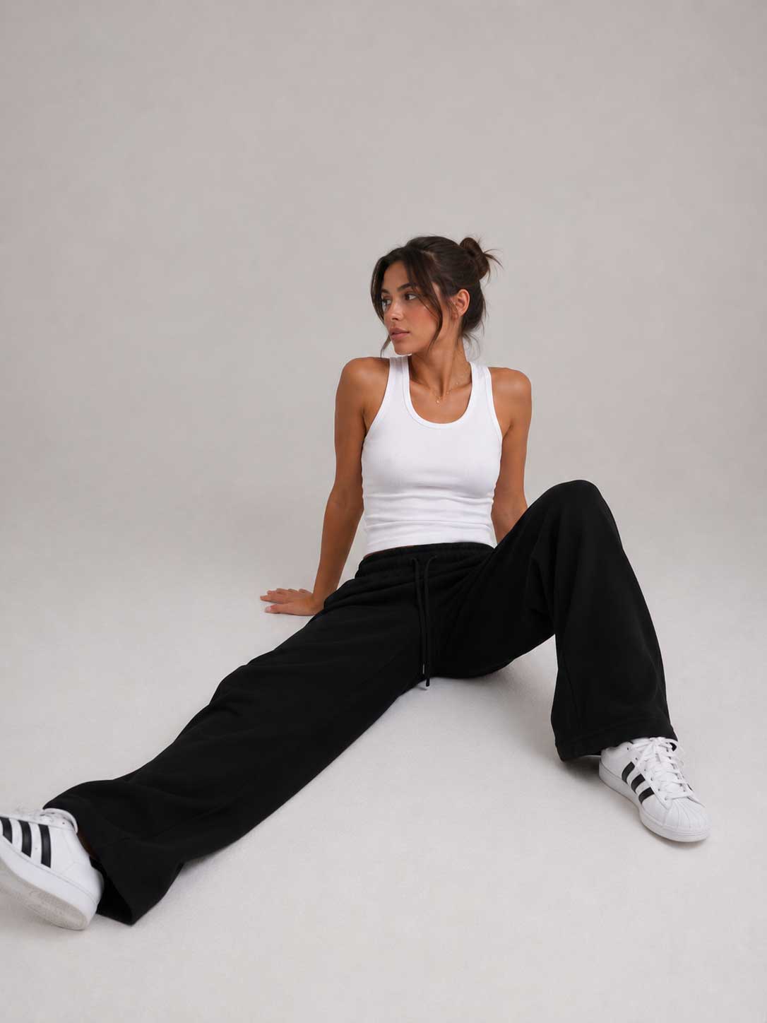 Wide-Leg Sweatpants – Black sweatpants CIZARO - Cizaro Jeans