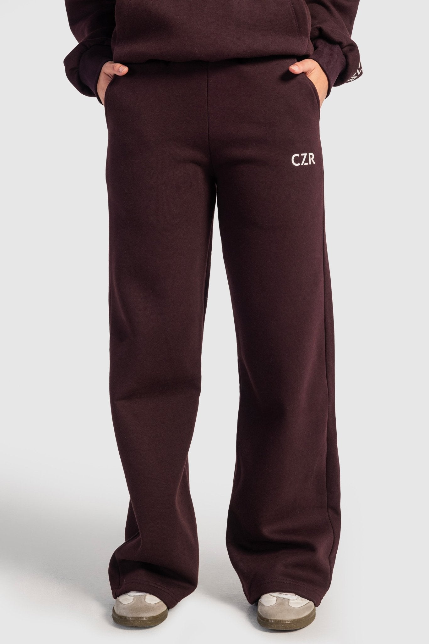 Wide-Leg Sweatpants In Burgundy Sweatpants CIZARO - Cizaro Jeans