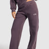 Wide-Leg Sweatpants In Dark Mauve