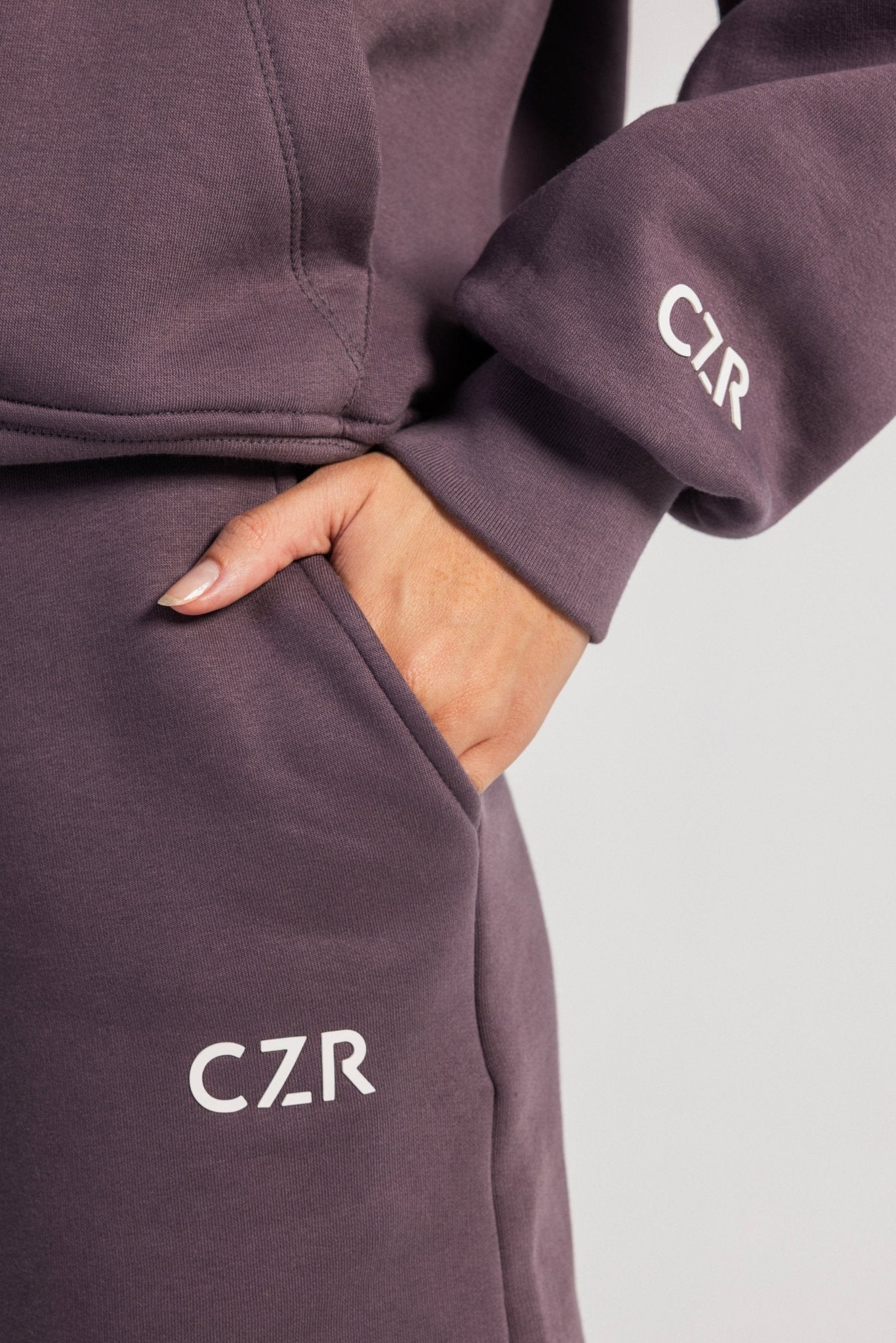 Wide-Leg Sweatpants In Dark Mauve Sweatpants CIZARO - Cizaro Jeans