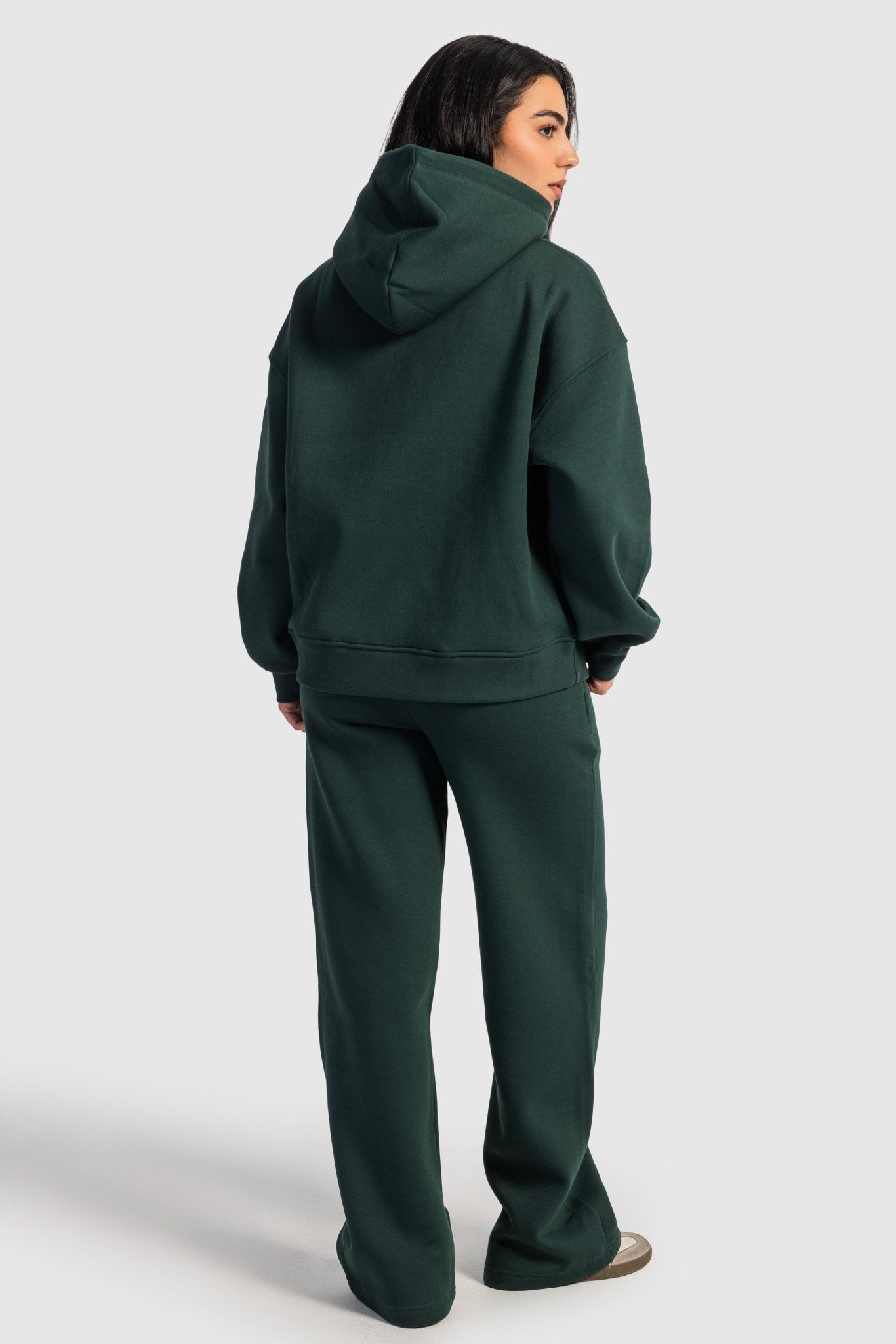 Wide-Leg Sweatpants In Midnight Green Sweatpants CIZARO - Cizaro Jeans
