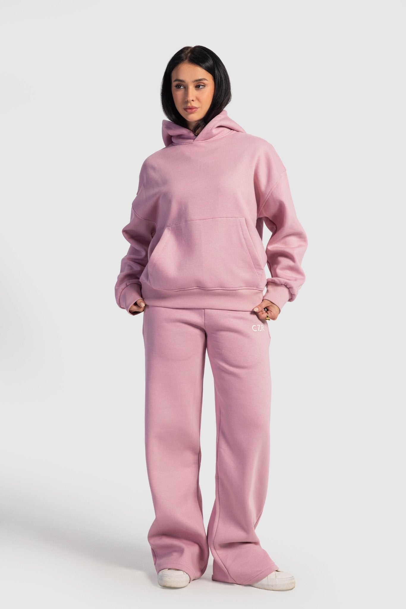 Wide-Leg Sweatpants In Soft Pink Sweatpants CIZARO - Cizaro Jeans