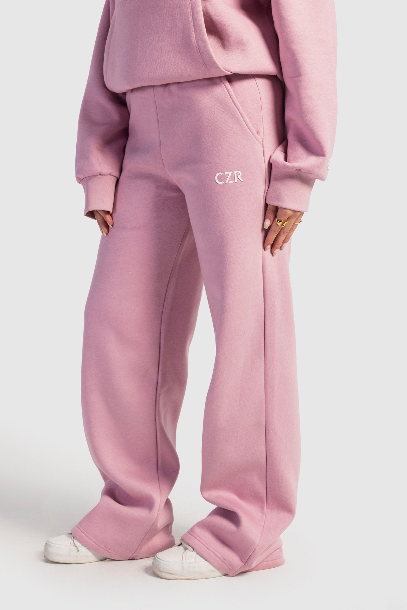 Wide-Leg Sweatpants In Soft Pink Sweatpants CIZARO - Cizaro Jeans