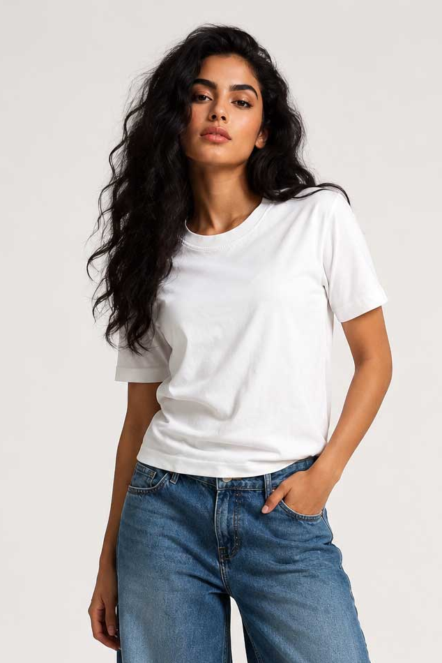 Slim Fit T-Shirt – White T shirt CIZARO - Cizaro Jeans