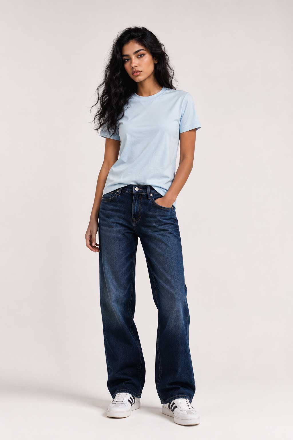 Slim Fit T-Shirt – Powder Blue t shirt CIZARO - Cizaro Jeans