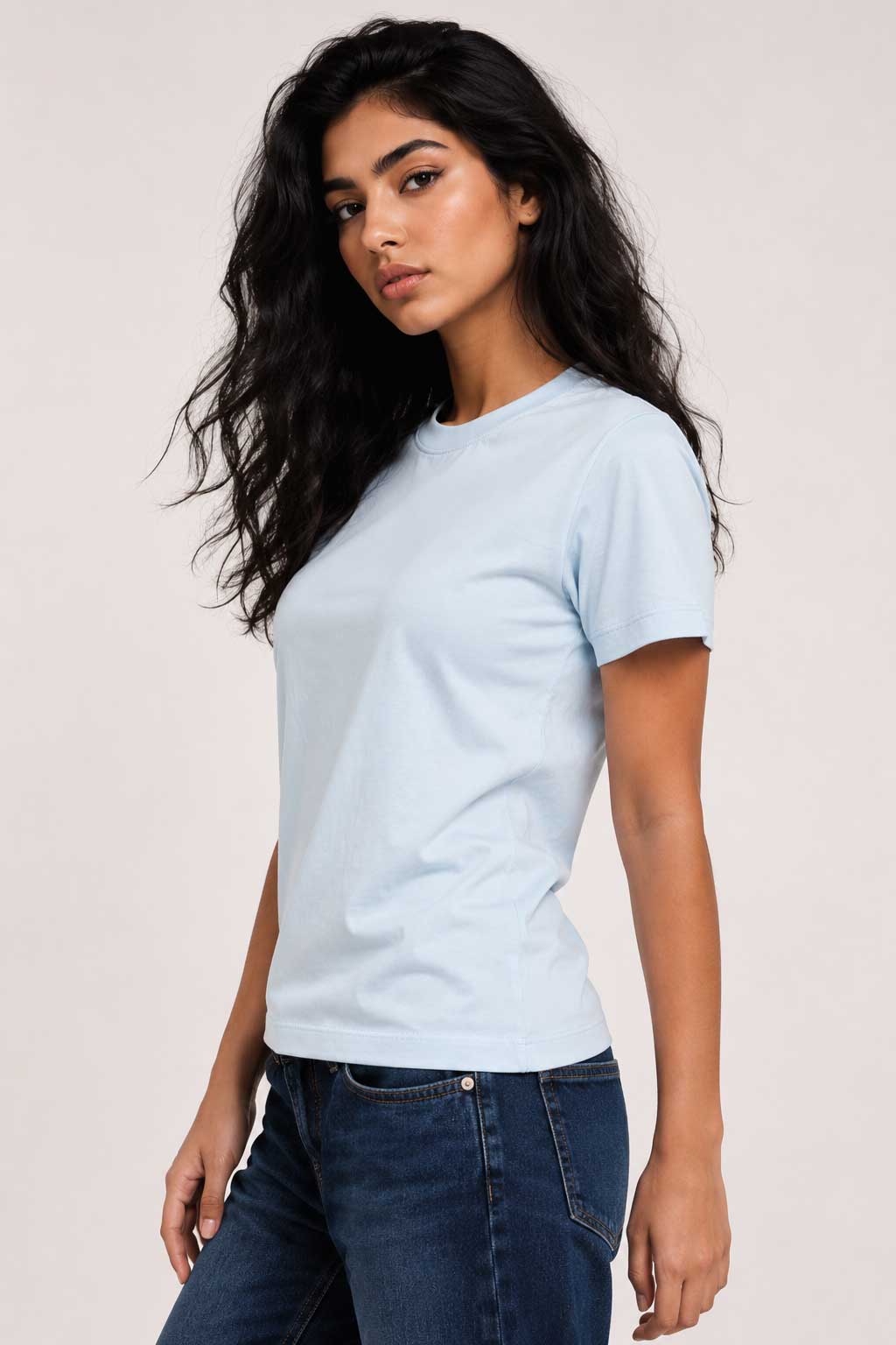 Slim Fit T-Shirt – Powder Blue t shirt CIZARO - Cizaro Jeans