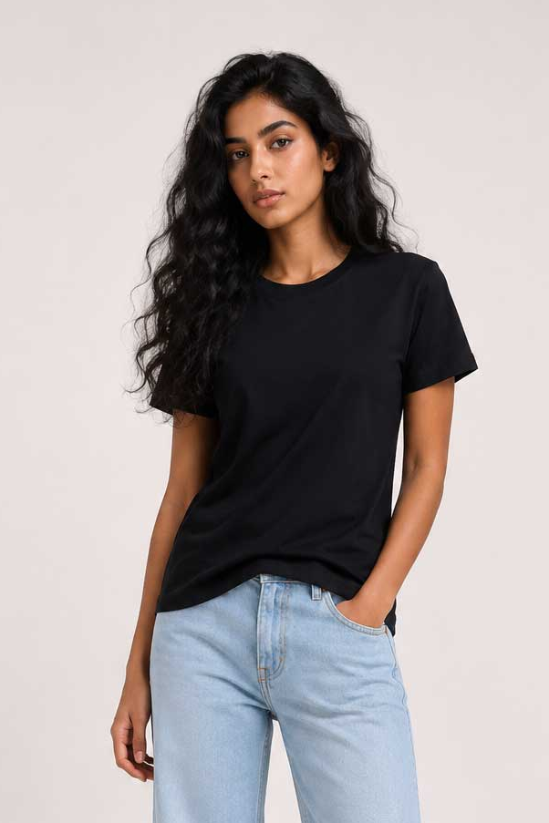 Slim Fit T-Shirt – Black T shirt CIZARO - Cizaro Jeans