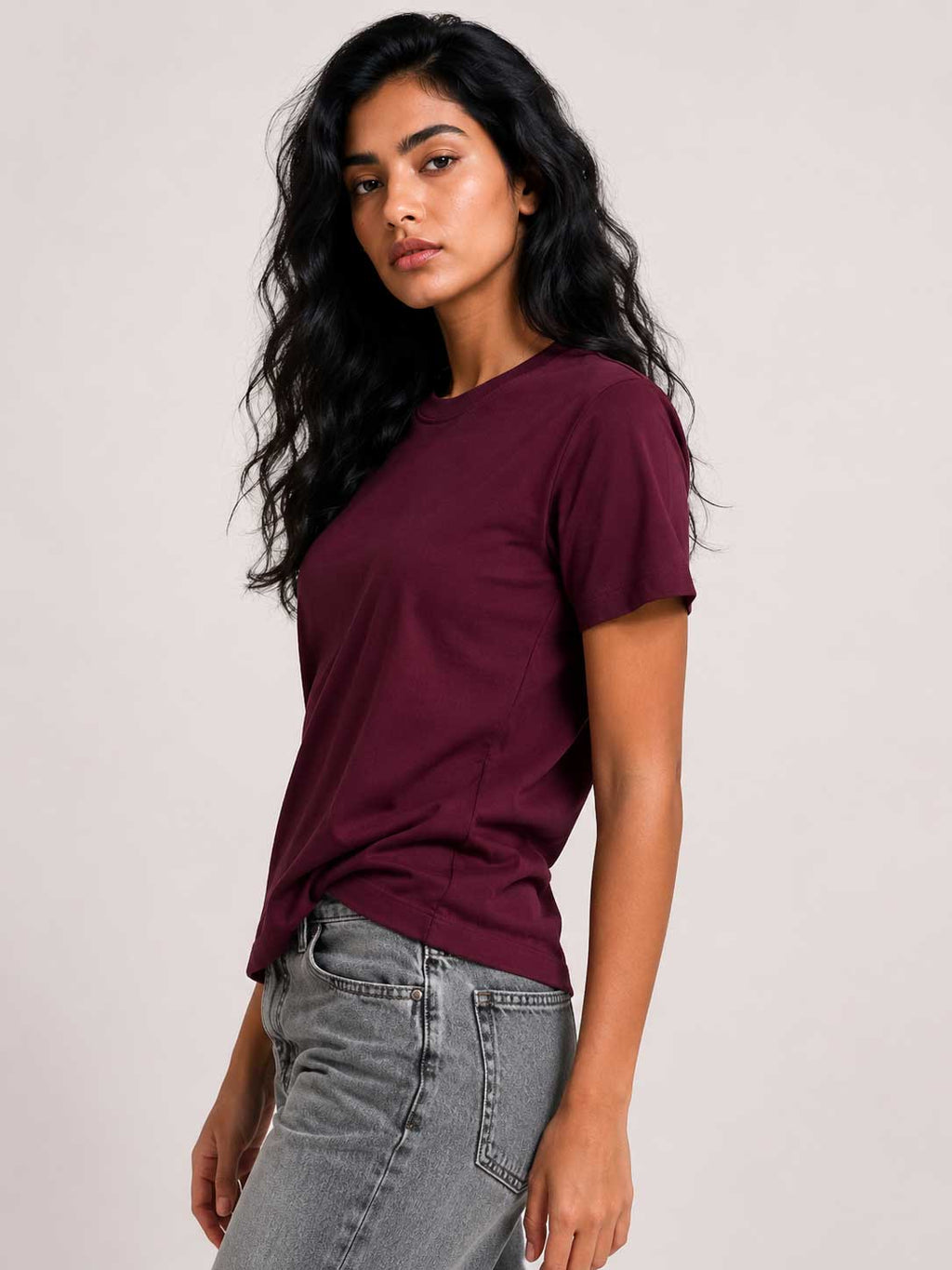Slim Fit T-Shirt – Burgundy t shirt CIZARO - Cizaro Jeans
