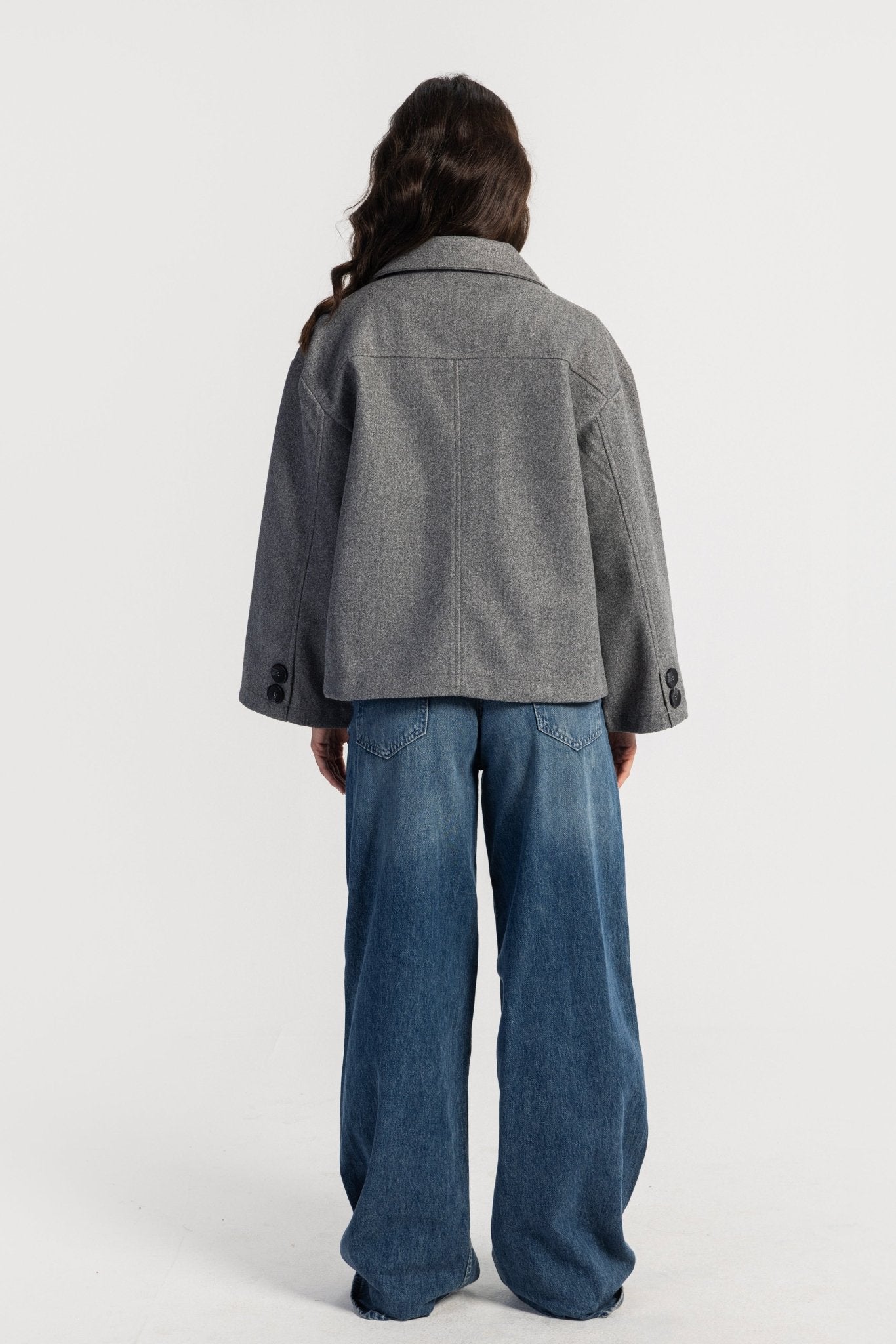 Jacket – Relaxed Fit Wool Grey Jacket CIZARO - Cizaro Jeans