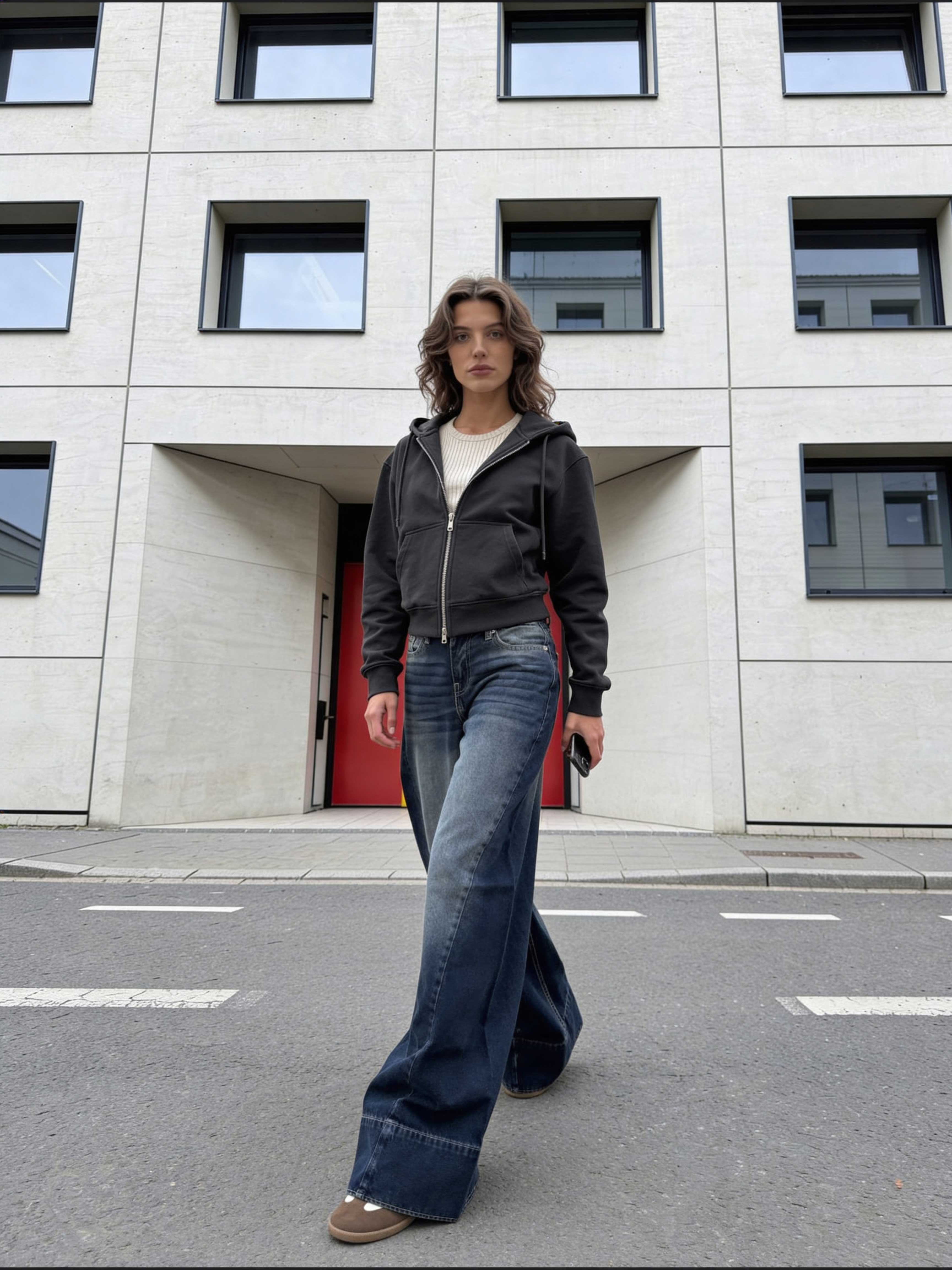 Extreme Wide-Leg – Mid-Rise Deep Vintage Blue Jeans Extreme Wide Leg CIZARO - Cizaro Jeans