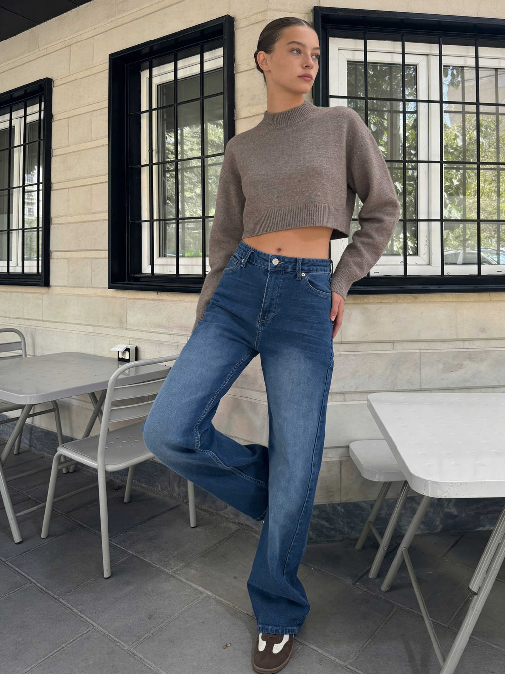 Wide-Leg – High-Waist Faded Blue Jeans Wide Leg CIZARO - Cizaro Jeans