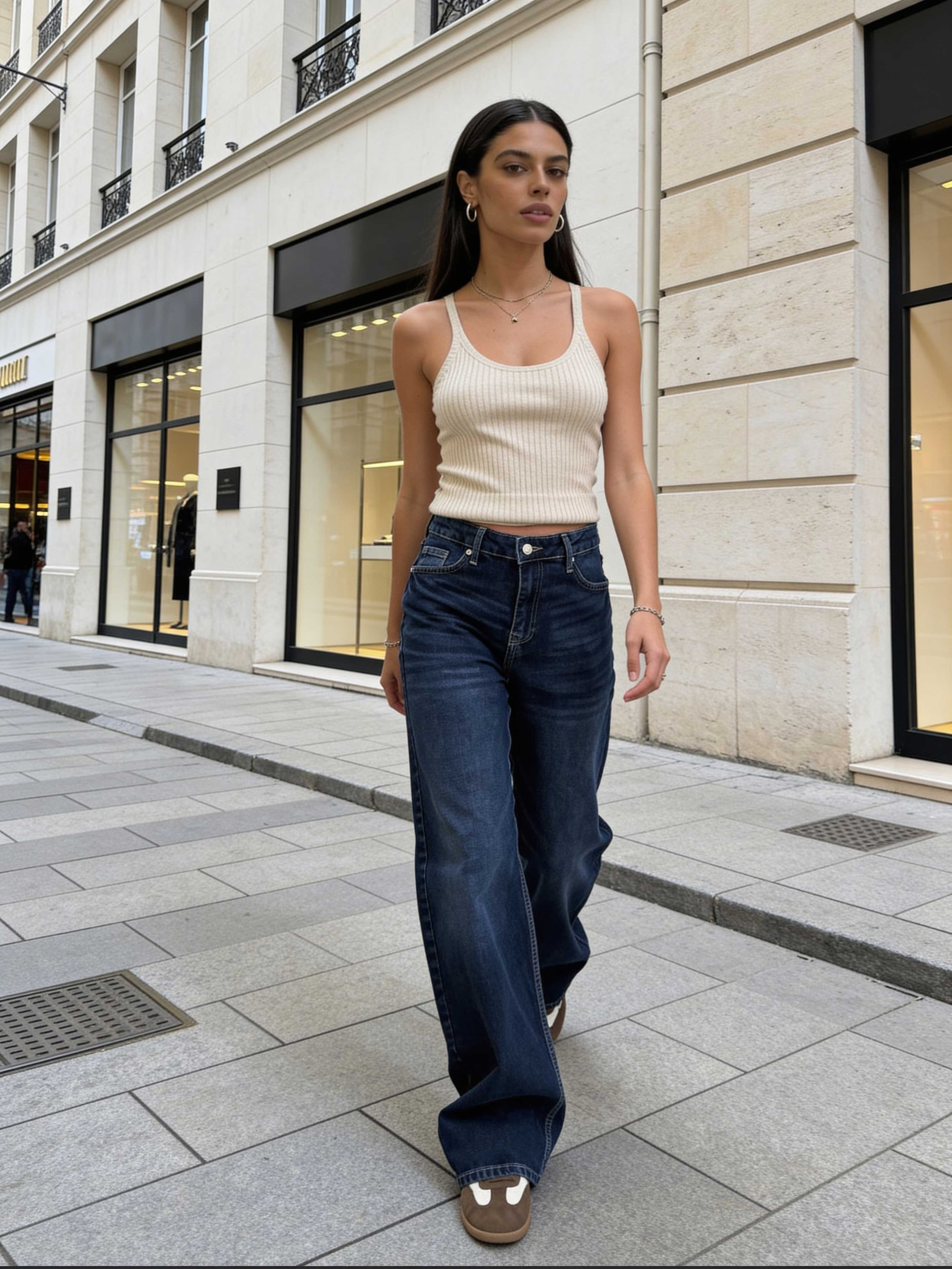 Wide-Leg – High-Waist Deep Ocean Blue Jeans