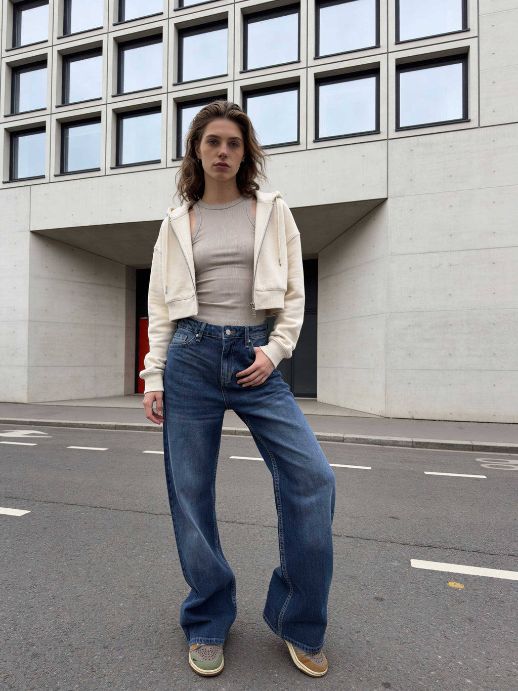 Wide-Leg – High-Waist Ocean Blue Jeans Wide Leg CIZARO - Cizaro Jeans