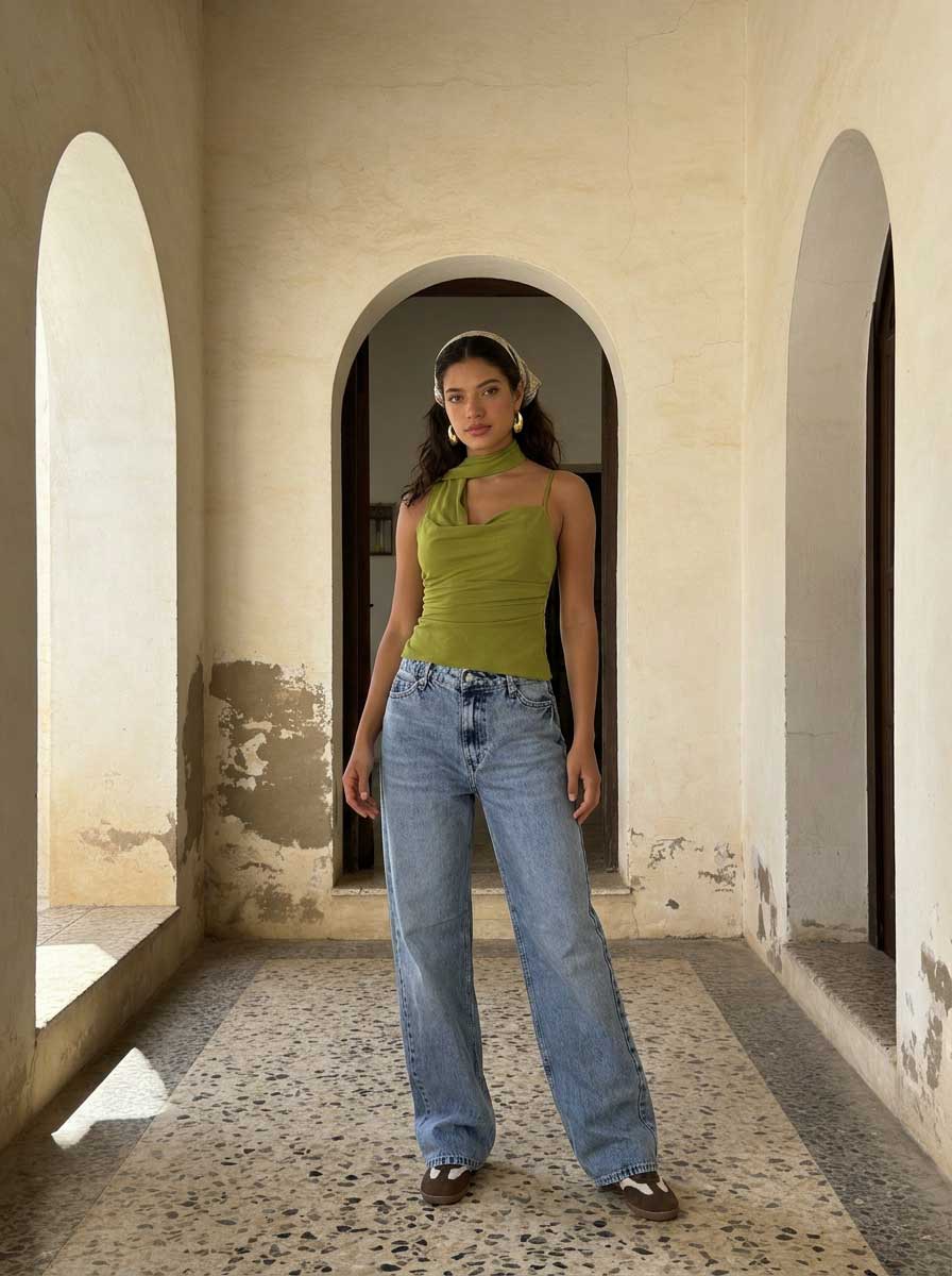 Ultra Comfort Wide leg High-Waist Acid blue jeans Wide leg CIZARO - Cizaro Jeans