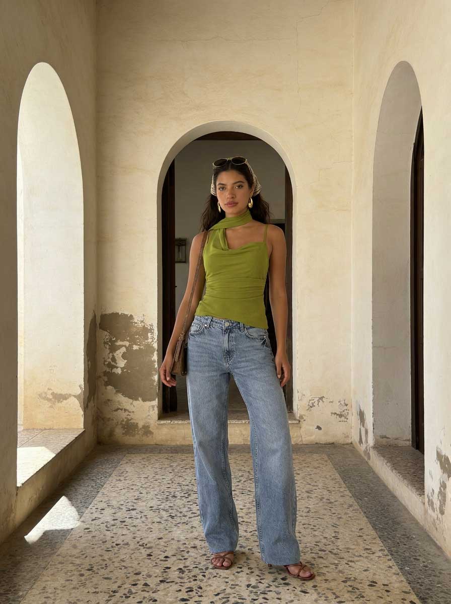 Ultra Comfort Wide leg High-Waist Acid blue jeans Wide leg CIZARO - Cizaro Jeans