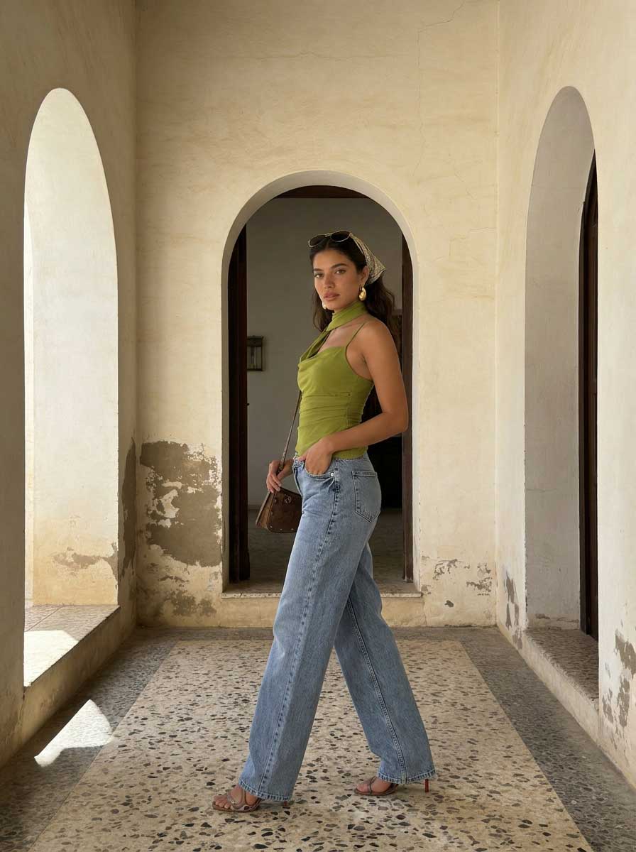 Ultra Comfort Wide leg High-Waist Acid blue jeans Wide leg CIZARO - Cizaro Jeans