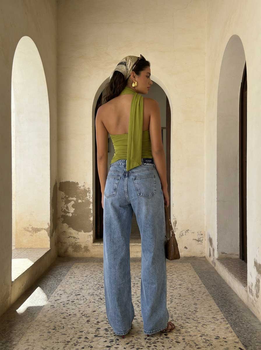 Ultra Comfort Wide leg High-Waist Acid blue jeans Wide leg CIZARO - Cizaro Jeans